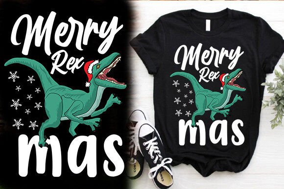 Merry Rex Mas T-Shirt Vector Design Review