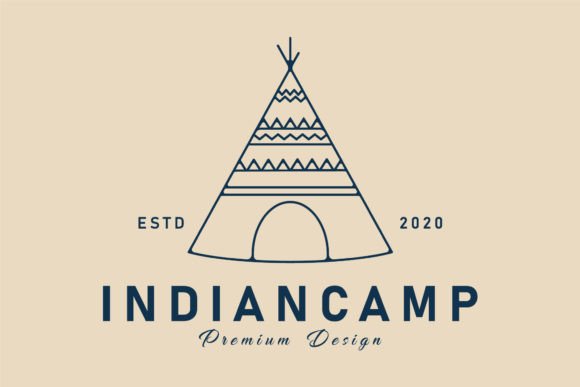 Review: Indian Camp Line Art Logo Teepee Culture