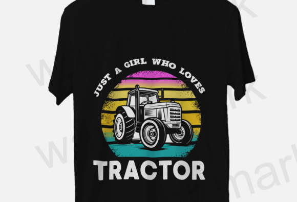 Tractor Lover Png, Vintage Just a Girl